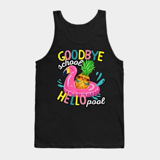 School Pool Pineapple With Sunglasses Sunset Tank Top